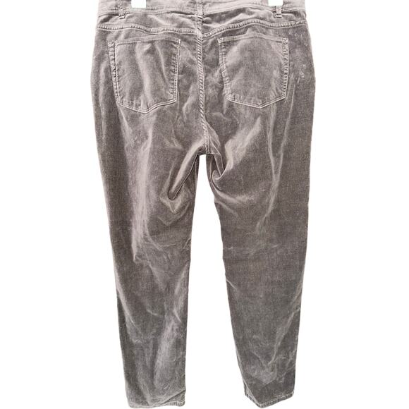 J. Jill Women’s Velvet Pants Slim Leg Ankle Taupe 10 Casual Neutral Soft - Picture 3 of 10